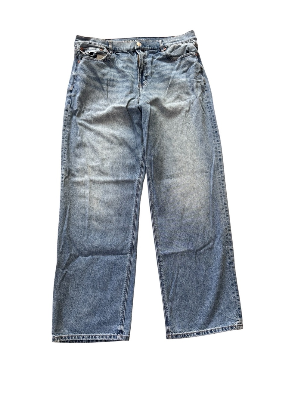 American Eagle Ex Boyfriend Jeans Womens 14 Long High Rise Rigid Denim